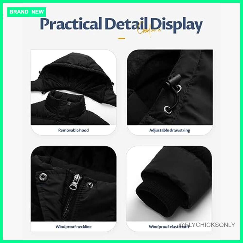 Waterproof Puffer Ski Jacket with Detachable Hood… - image 5